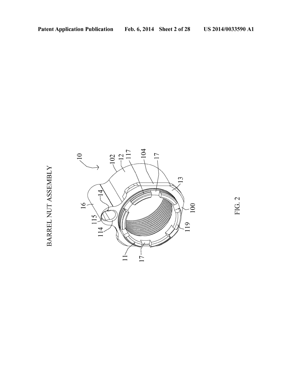 BARREL NUT ASSEMBLY AND METHOD TO ATTACH A BARREL TO A FIREARM USING SUCH     ASSEMBLY - diagram, schematic, and image 03