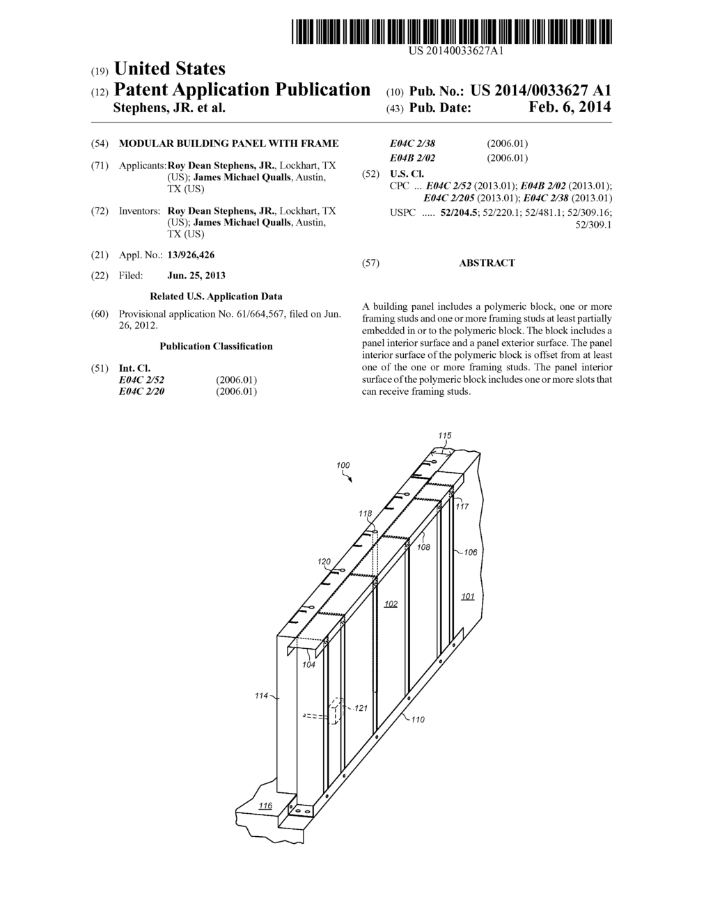 MODULAR BUILDING PANEL WITH FRAME - diagram, schematic, and image 01