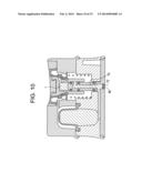 DISPENSER WITH VARIABLE-VOLUME STORAGE CHAMBER, ONE-WAY VALVE, AND     MANUALLY-DEPRESSIBLE ACTUATOR diagram and image