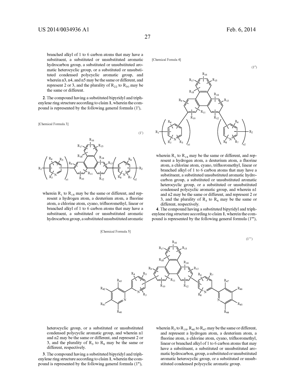 COMPOUND HAVING SUBSTITUTED TRIPHENYLENE RING STRUCTURE, AND ORGANIC     ELECTROLUMINESCENT DEVICE - diagram, schematic, and image 31