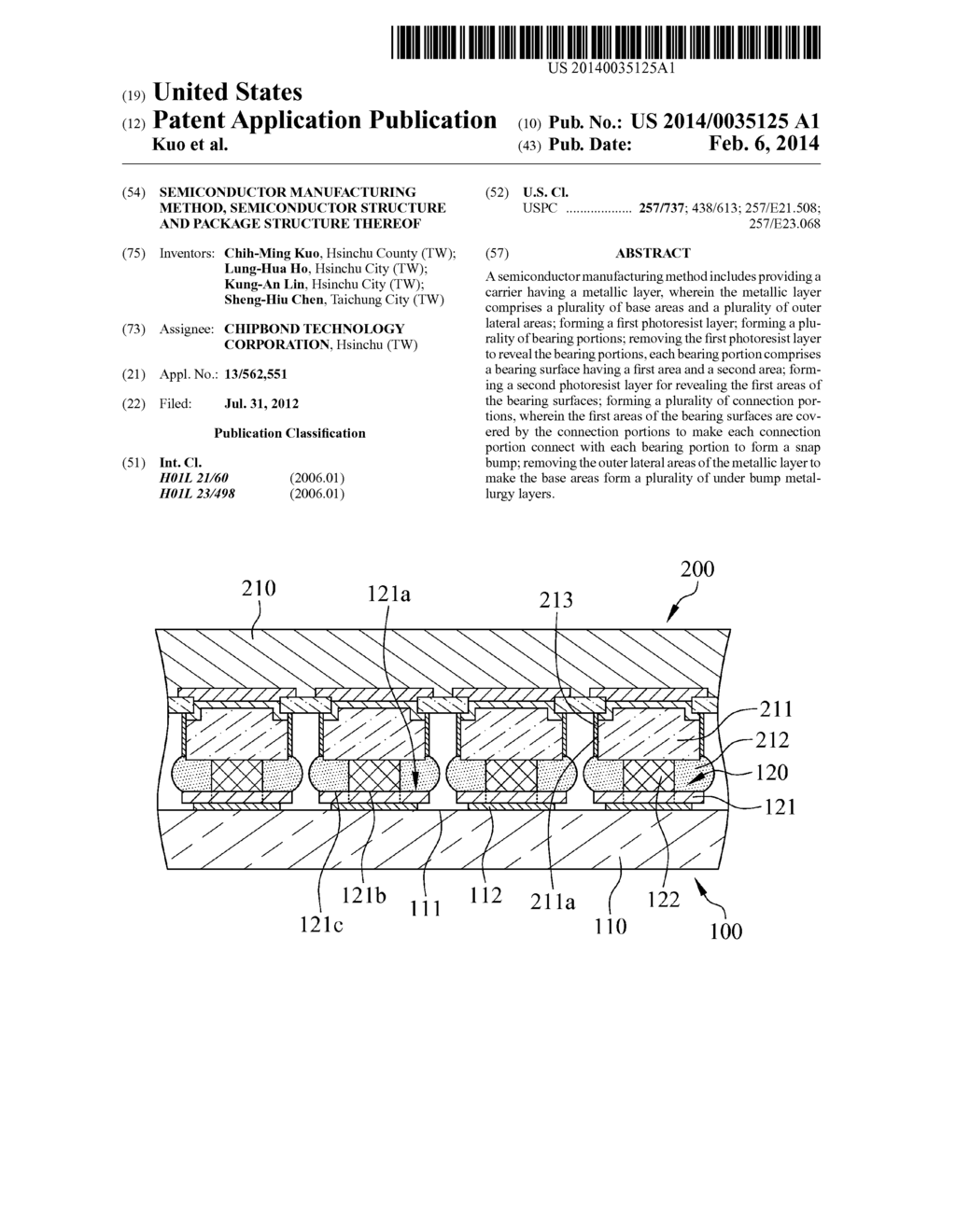 SEMICONDUCTOR MANUFACTURING METHOD, SEMICONDUCTOR STRUCTURE AND PACKAGE     STRUCTURE THEREOF - diagram, schematic, and image 01