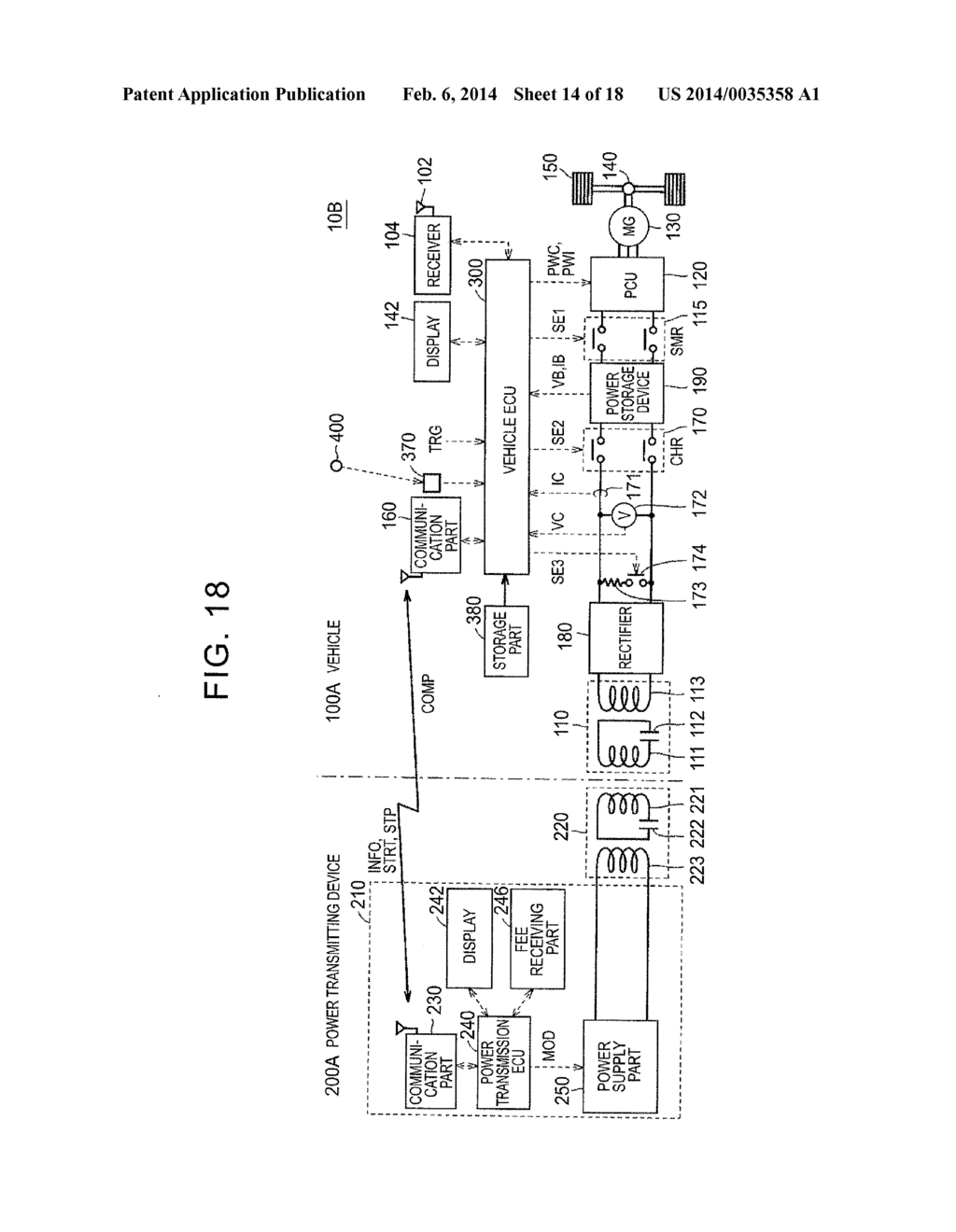 CONTACTLESS POWER TRANSMITTING DEVICE, CONTACTLESS POWER RECEIVING DEVICE,     VEHICLE, CONTACTLESS POWER TRANSMITTING AND RECEIVING SYSTEM, METHOD OF     CONTROLLING CONTACTLESS POWER TRANSMITTING DEVICE, METHOD OF CONTROLLING     CONTACTLESS POWER RECEIVING DEVICE, AND METHOD OF CONTROLLING CONTACTLESS     POWER TRANSMITTING AND RECEIVING SYSTEM - diagram, schematic, and image 15