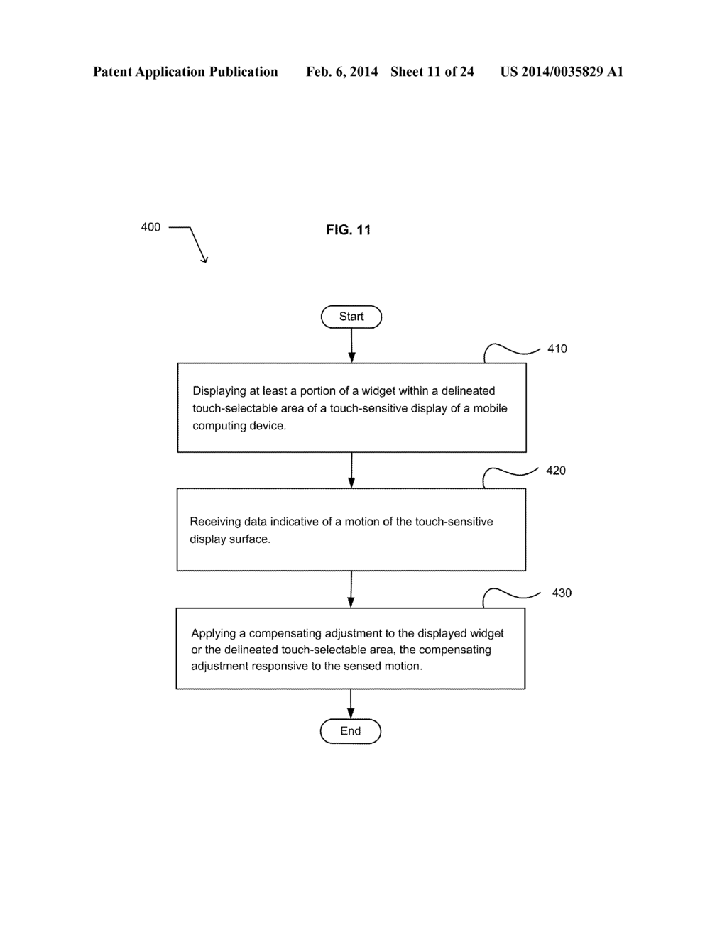 ADJUSTING A DISPLAYED WIDGET OR DELINEATED TOUCH-SELECTABLE AREA OF A     TOUCH SCREEN DISPALY IN RESPONSE TO A PREDICTED TOUCH-CONTACT SITE OF AN     APPROACHING USER-APPENDAGE - diagram, schematic, and image 12