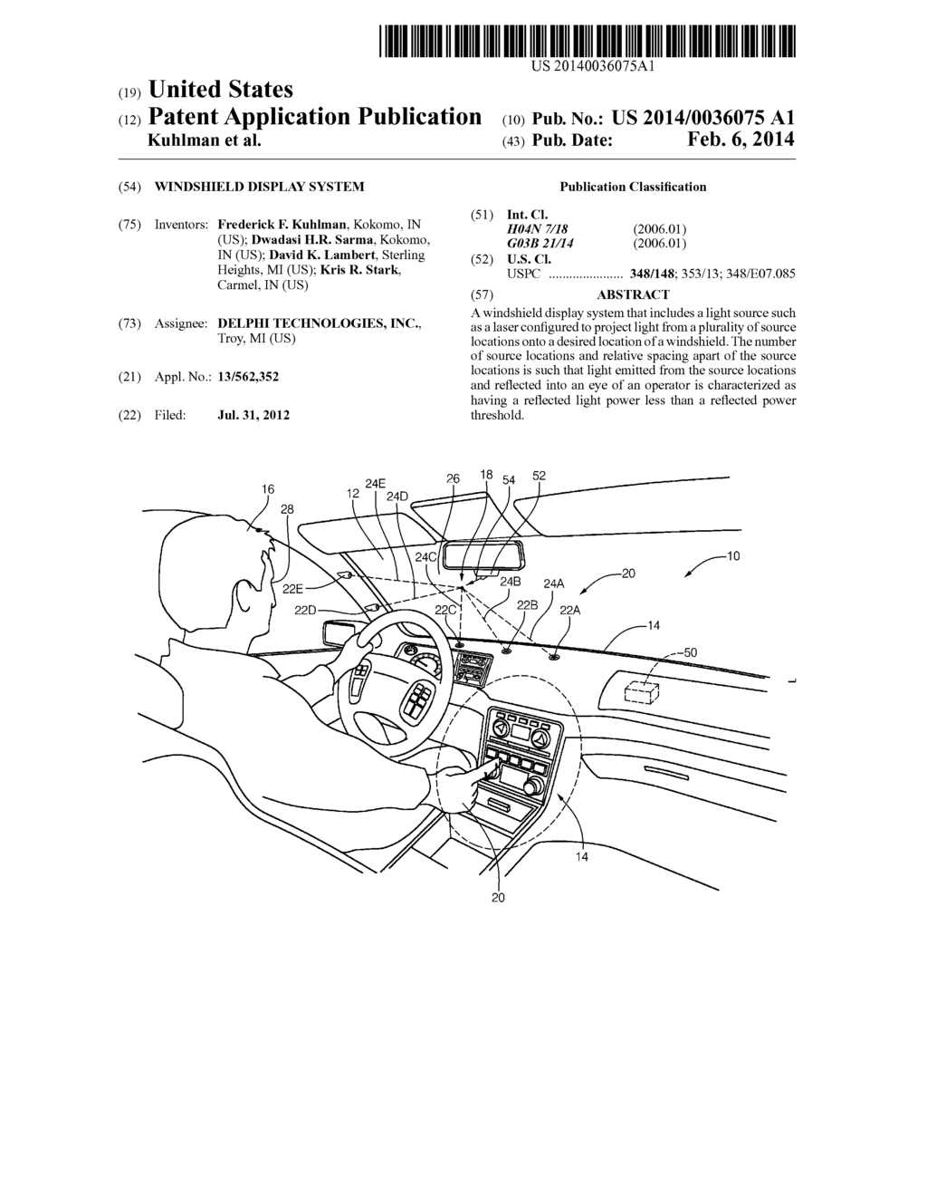 WINDSHIELD DISPLAY SYSTEM - diagram, schematic, and image 01