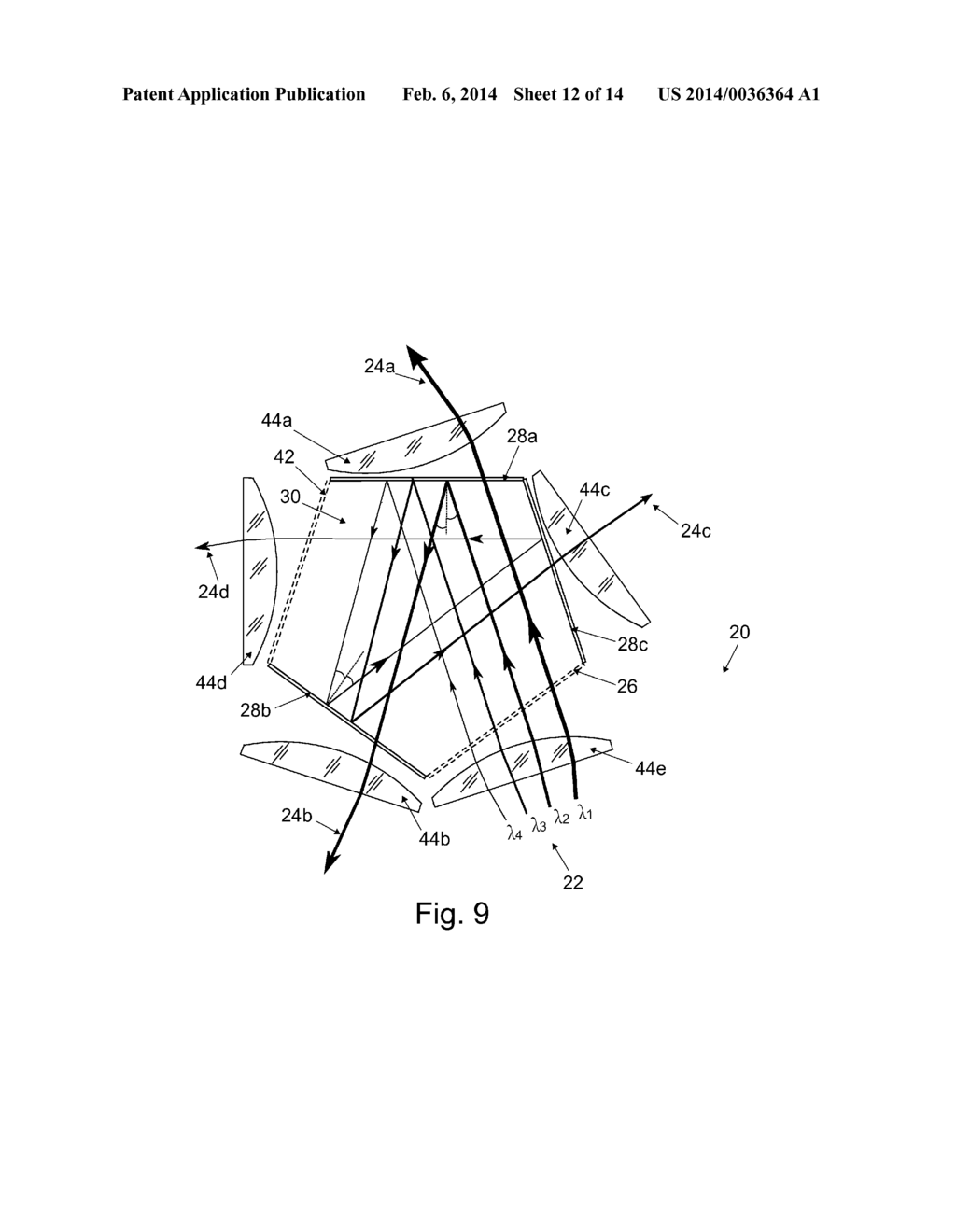 REGULAR PENTAGON-ARRANGED OPTICAL BEAM SPLITTING AND COMBINING ASSEMBLY - diagram, schematic, and image 13