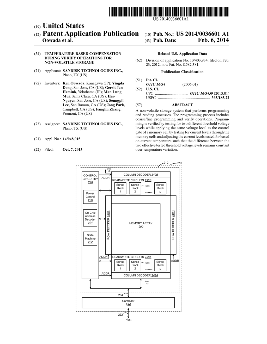 TEMPERATURE BASED COMPENSATION DURING VERIFY OPERATIONS FOR NON-VOLATILE     STORAGE - diagram, schematic, and image 01