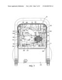 Air ducting shroud for cooling an air compressor pump and motor diagram and image