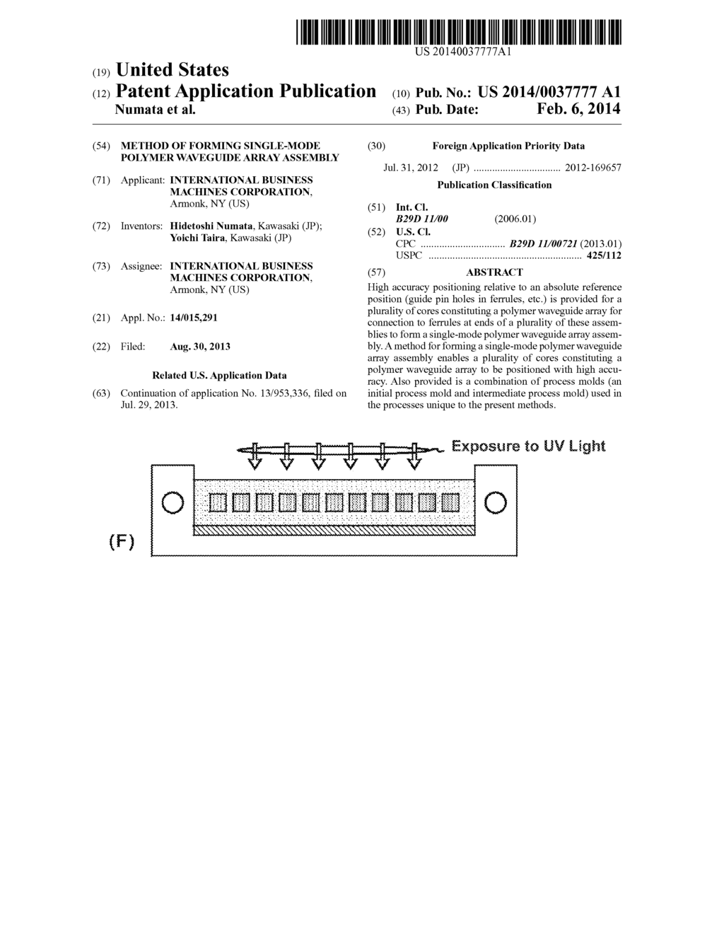 METHOD OF FORMING SINGLE-MODE POLYMER WAVEGUIDE ARRAY ASSEMBLY - diagram, schematic, and image 01