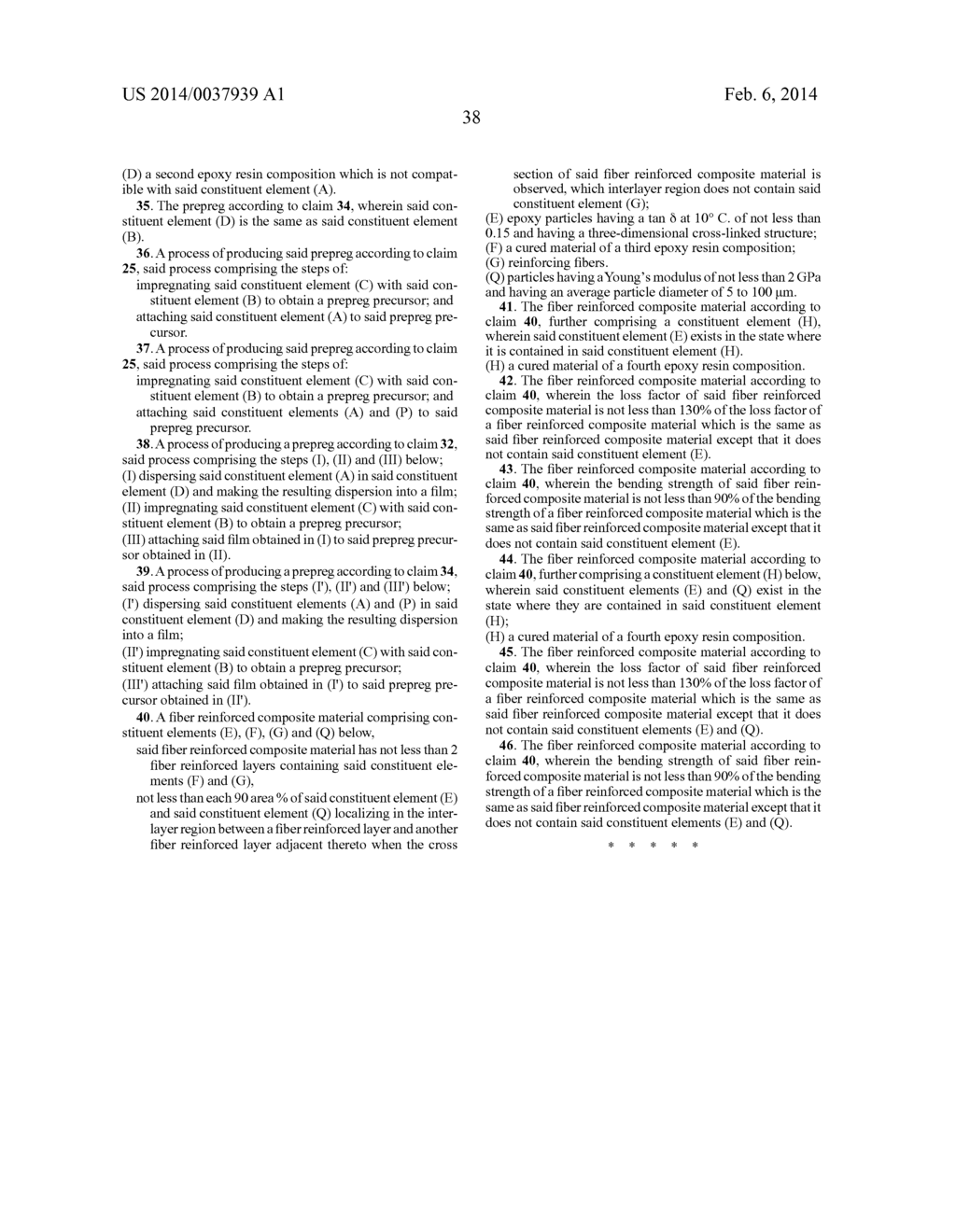 PREPREG AND FIBER REINFORCED COMPOSITE MATERIAL, AND PROCESS FOR PRODUCING     PREPREG - diagram, schematic, and image 47