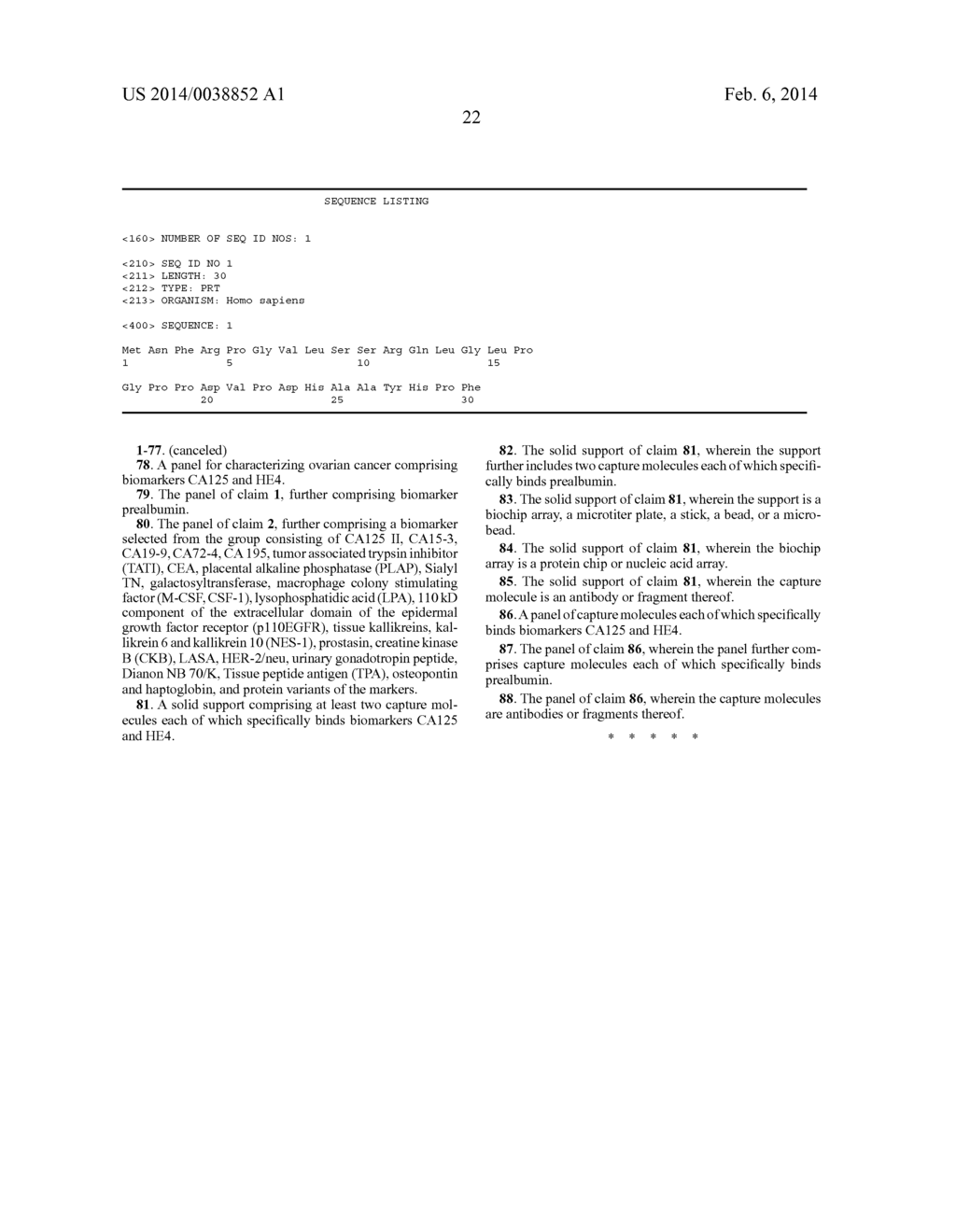 USE OF BIOMARKERS FOR DETECTING OVARIAN CANCER - diagram, schematic, and image 36