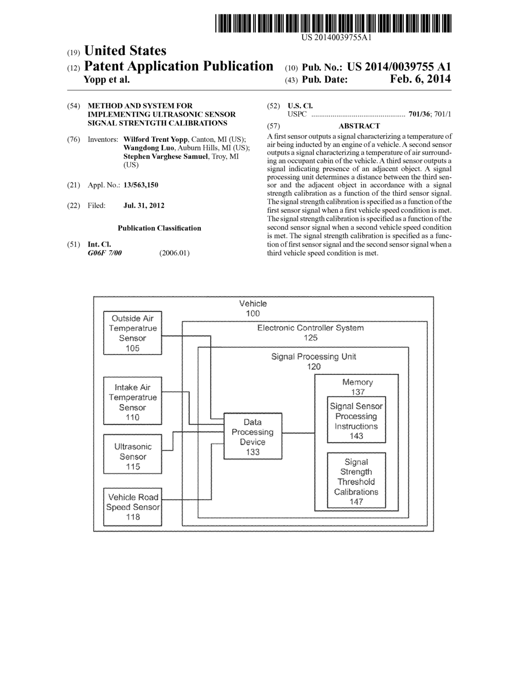 METHOD AND SYSTEM FOR IMPLEMENTING ULTRASONIC SENSOR SIGNAL STRENTGTH     CALIBRATIONS - diagram, schematic, and image 01