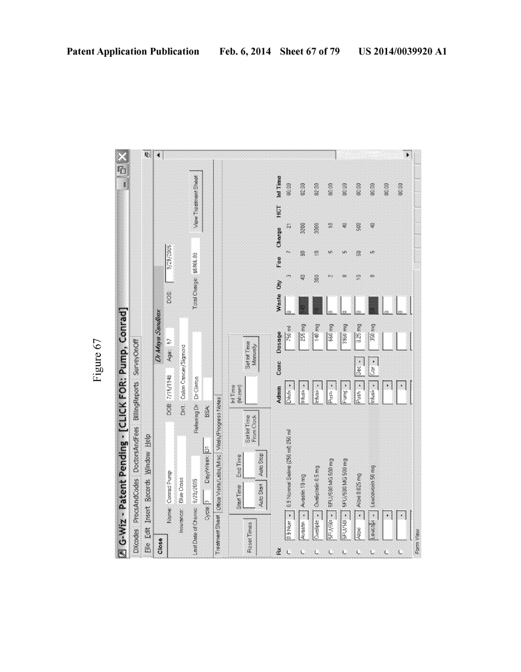 METHODOLOGY, SYSTEM AND COMPUTER PROGRAM PRODUCT FOR GENERATING ELECTRONIC     INSURANCE CLAIMS OR BILLS, HAVING OPTIMIZED INSURANCE CLAIM ITEMS IN     ORDER TO MAXIMIZE REIMBURSEMENT AND TO FACILITATE APPROVAL OF THE     CLAIM(S) UPON FIRST SUBMISSION TO THE INSURANCE CARRIER - diagram, schematic, and image 68