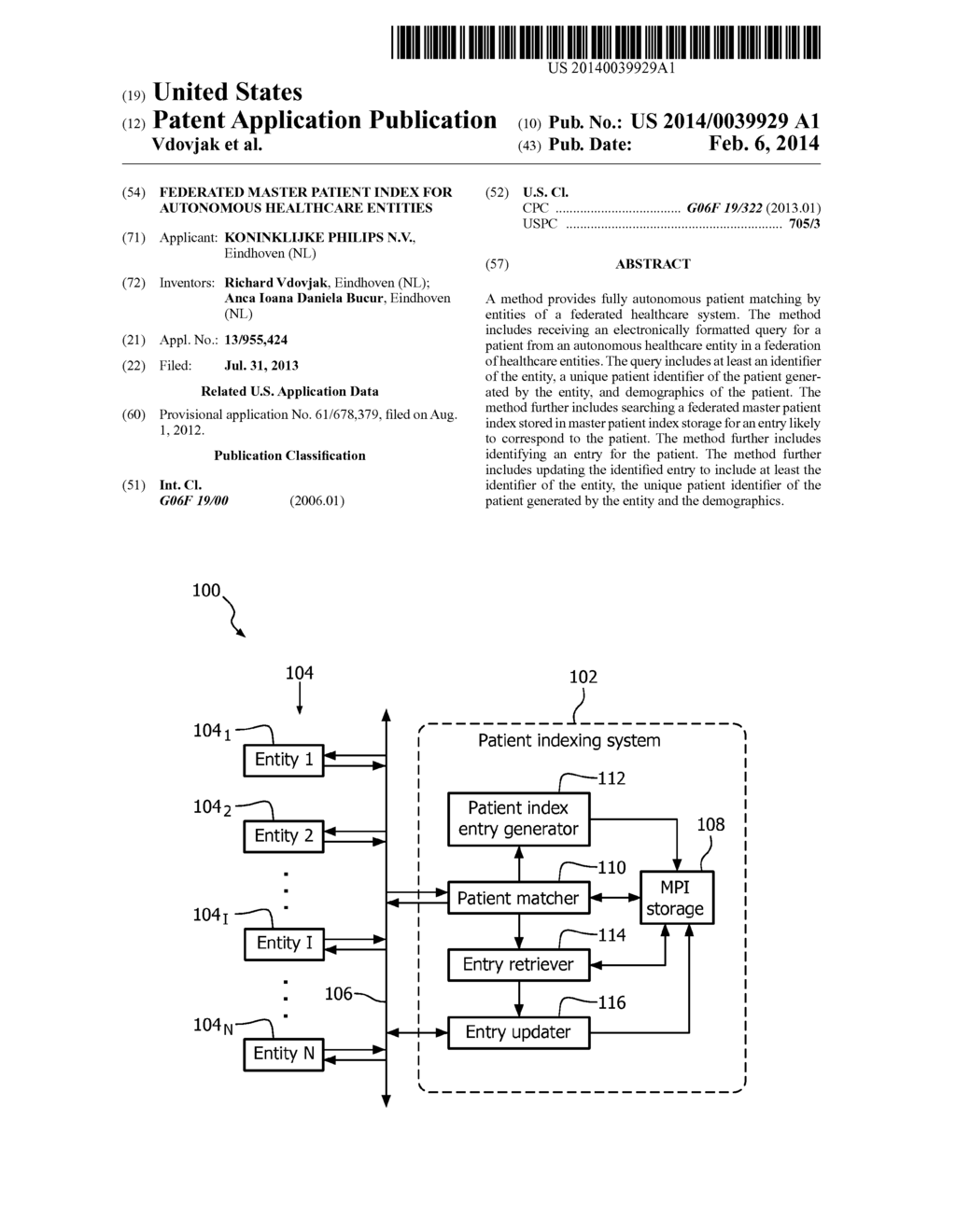 FEDERATED MASTER PATIENT INDEX FOR AUTONOMOUS HEALTHCARE ENTITIES - diagram, schematic, and image 01