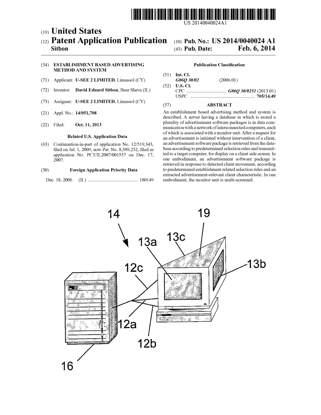 ESTABLISHMENT BASED ADVERTISING METHOD AND SYSTEM - diagram, schematic, and image 01