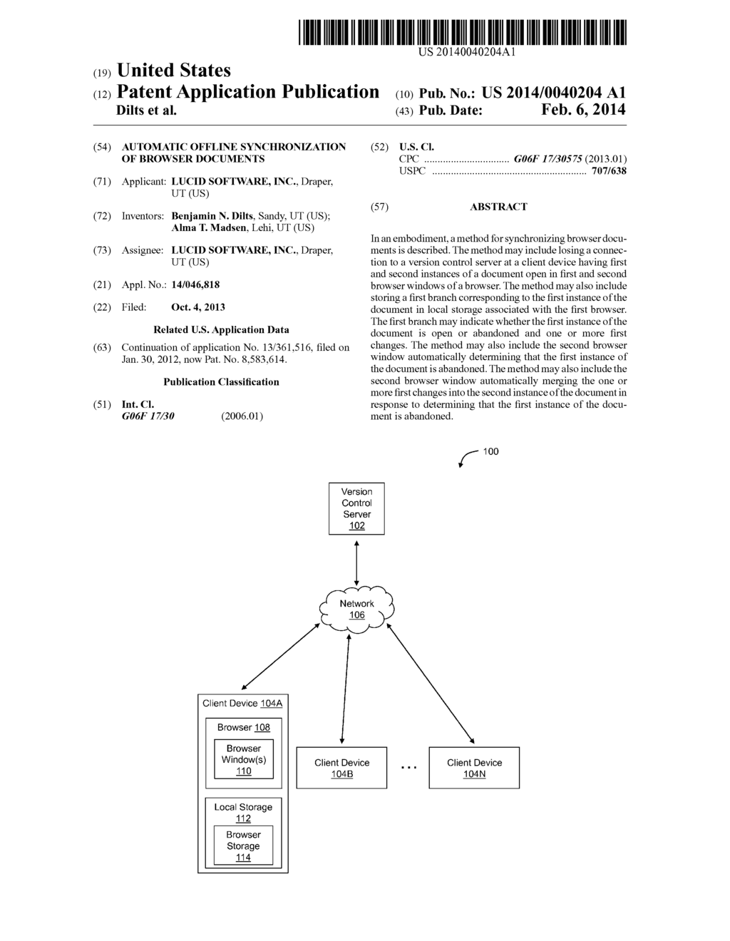 AUTOMATIC OFFLINE SYNCHRONIZATION OF BROWSER DOCUMENTS - diagram, schematic, and image 01