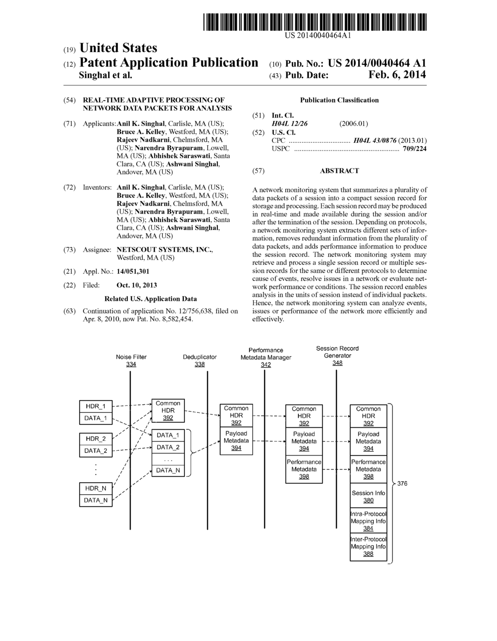 REAL-TIME ADAPTIVE PROCESSING OF NETWORK DATA PACKETS FOR ANALYSIS - diagram, schematic, and image 01