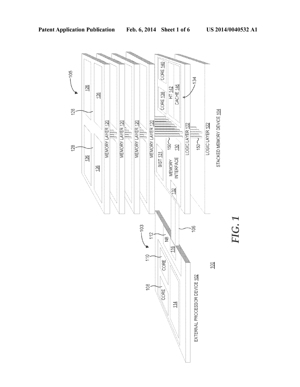 STACKED MEMORY DEVICE WITH HELPER PROCESSOR - diagram, schematic, and image 02