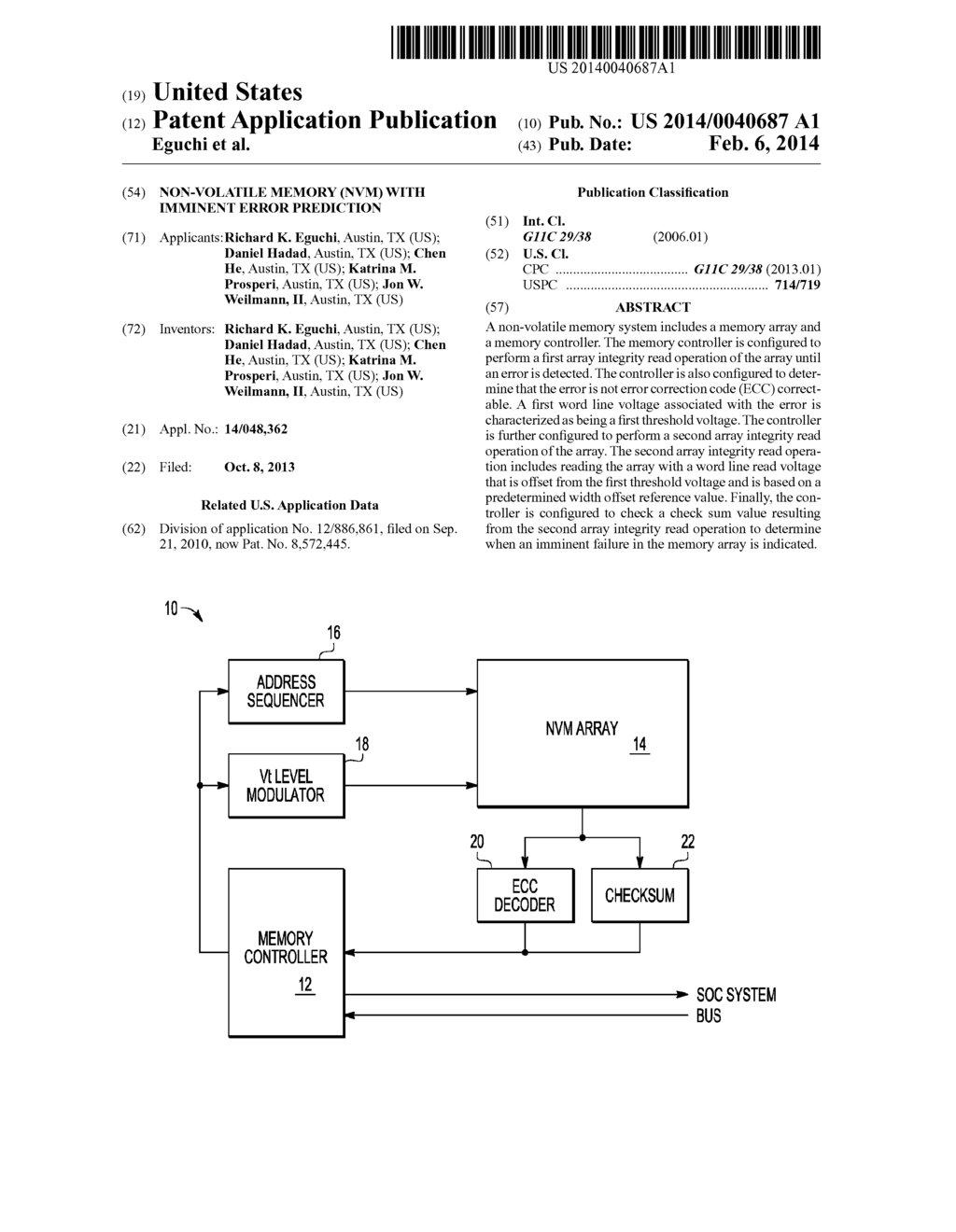 Non-Volatile Memory (NVM) with Imminent Error Prediction - diagram, schematic, and image 01