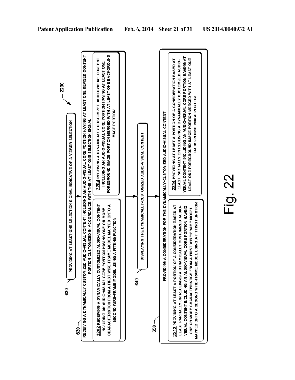 METHODS AND SYSTEMS FOR VIEWING DYNAMICALLY CUSTOMIZED AUDIO-VISUAL     CONTENT - diagram, schematic, and image 22