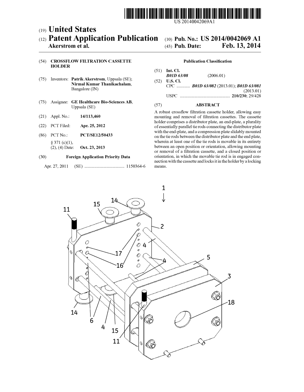 CROSSFLOW FILTRATION CASSETTE HOLDER - diagram, schematic, and image 01