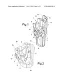 HANDGUN HOLSTER HAVING A SAFETY LOCK FOR ENGAGEMENT WITH THE SPENT CASING     EJECTION PORT OF THE HANDGUN diagram and image