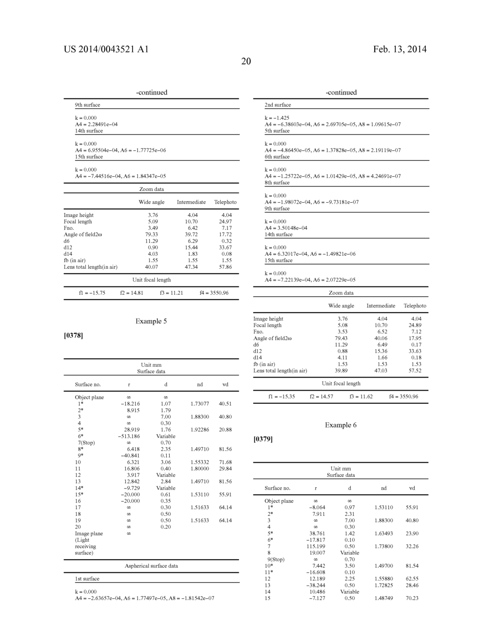 Zoom Lens Having Optical Path Bending Member and Image Pickup Apparatus     Equipped with Same - diagram, schematic, and image 45