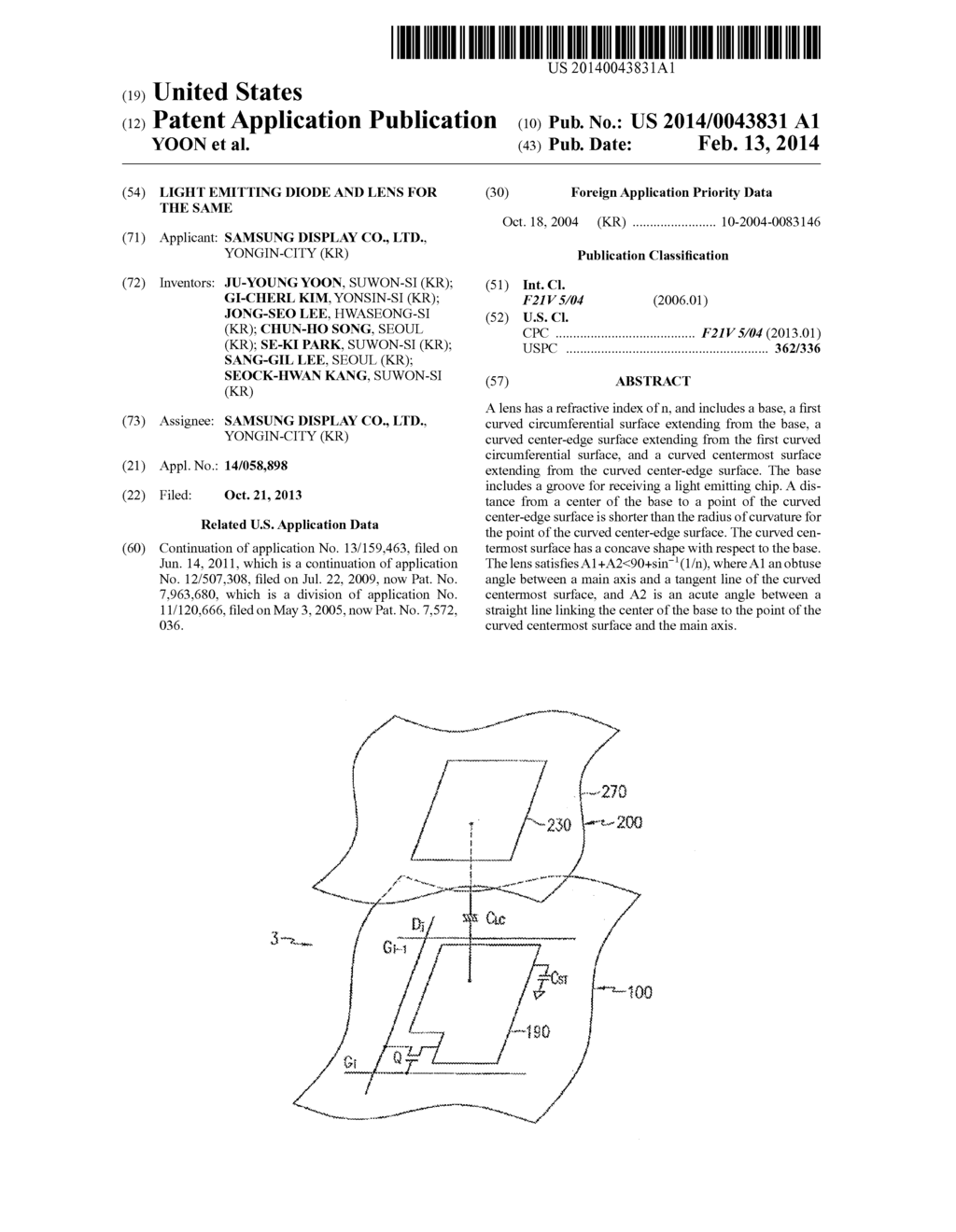 LIGHT EMITTING DIODE AND LENS FOR THE SAME - diagram, schematic, and image 01