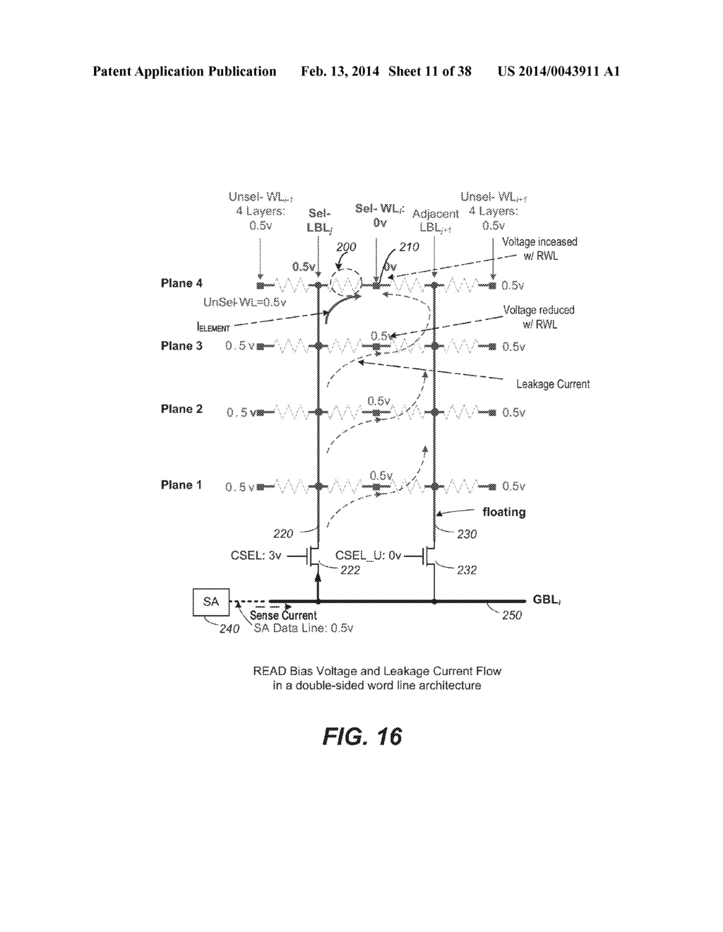 Method For Non-Volatile Memory Having 3D Array of Read/Write Elements with     Efficient Decoding of Vertical Bit Lines and Word Lines - diagram, schematic, and image 12