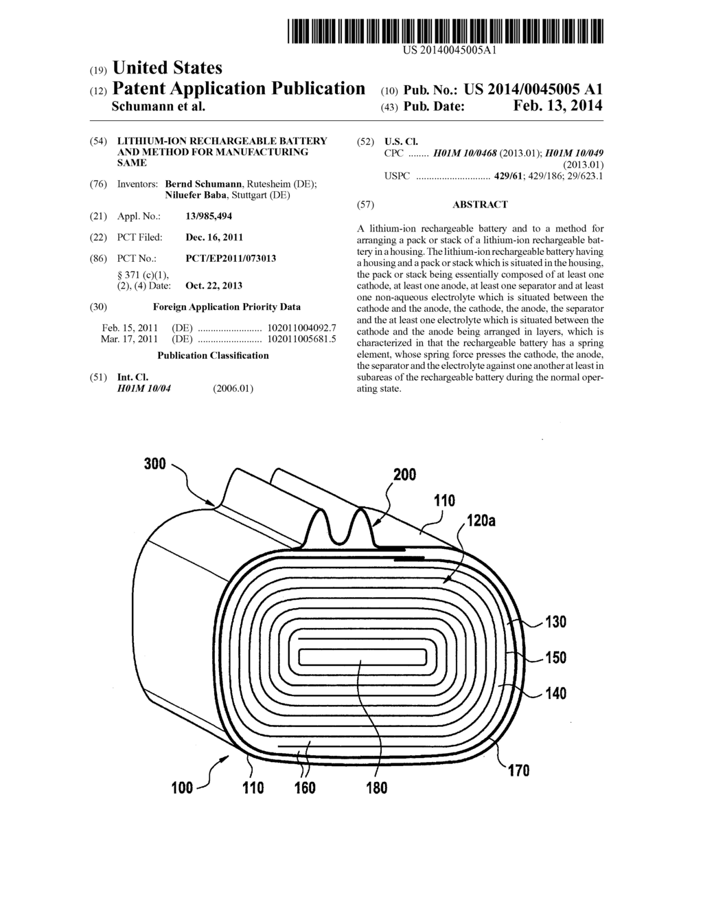 lithium-ion rechargeable battery and method for manufacturing same - diagram, schematic, and image 01