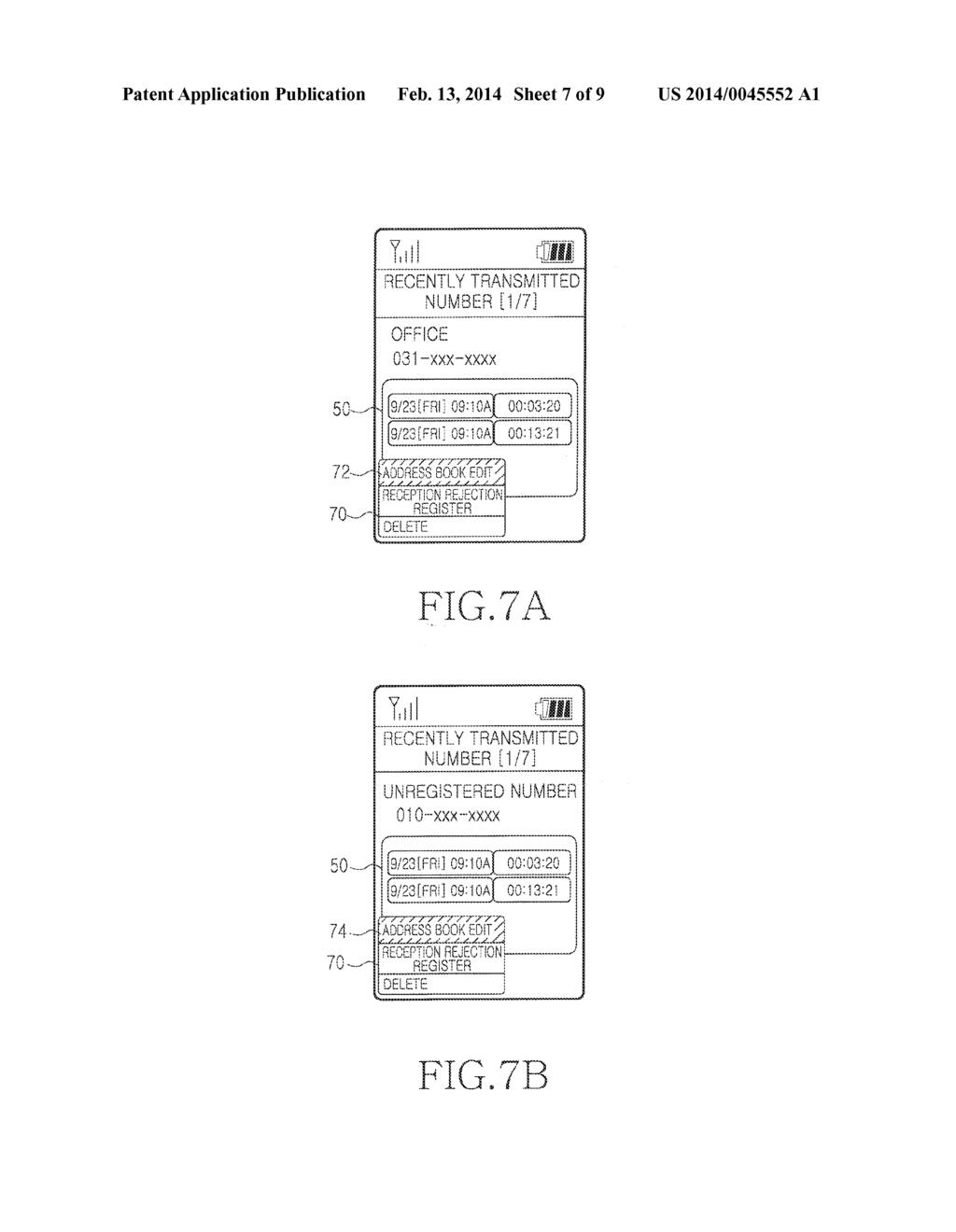 APPARATUS AND METHOD FOR PROVIDING INCOMING AND OUTGOING CALL INFORMATION     IN A MOBILE COMMUNICATION TERMINAL - diagram, schematic, and image 08