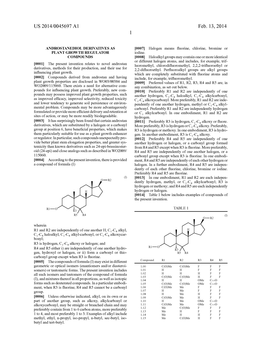 ANDROSTANEDIOL DERIVATIVES AS PLANT GROWTH REGULATOR COMPOUNDS - diagram, schematic, and image 02