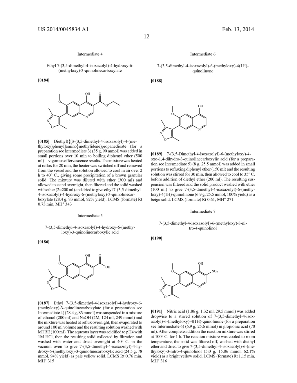 7-(3,5-Dimethyl-4-Isoxazolyl)-8-(Methyloxy)-1H-Imidazo[4,5-C]Quinoline     Derivatives - diagram, schematic, and image 13