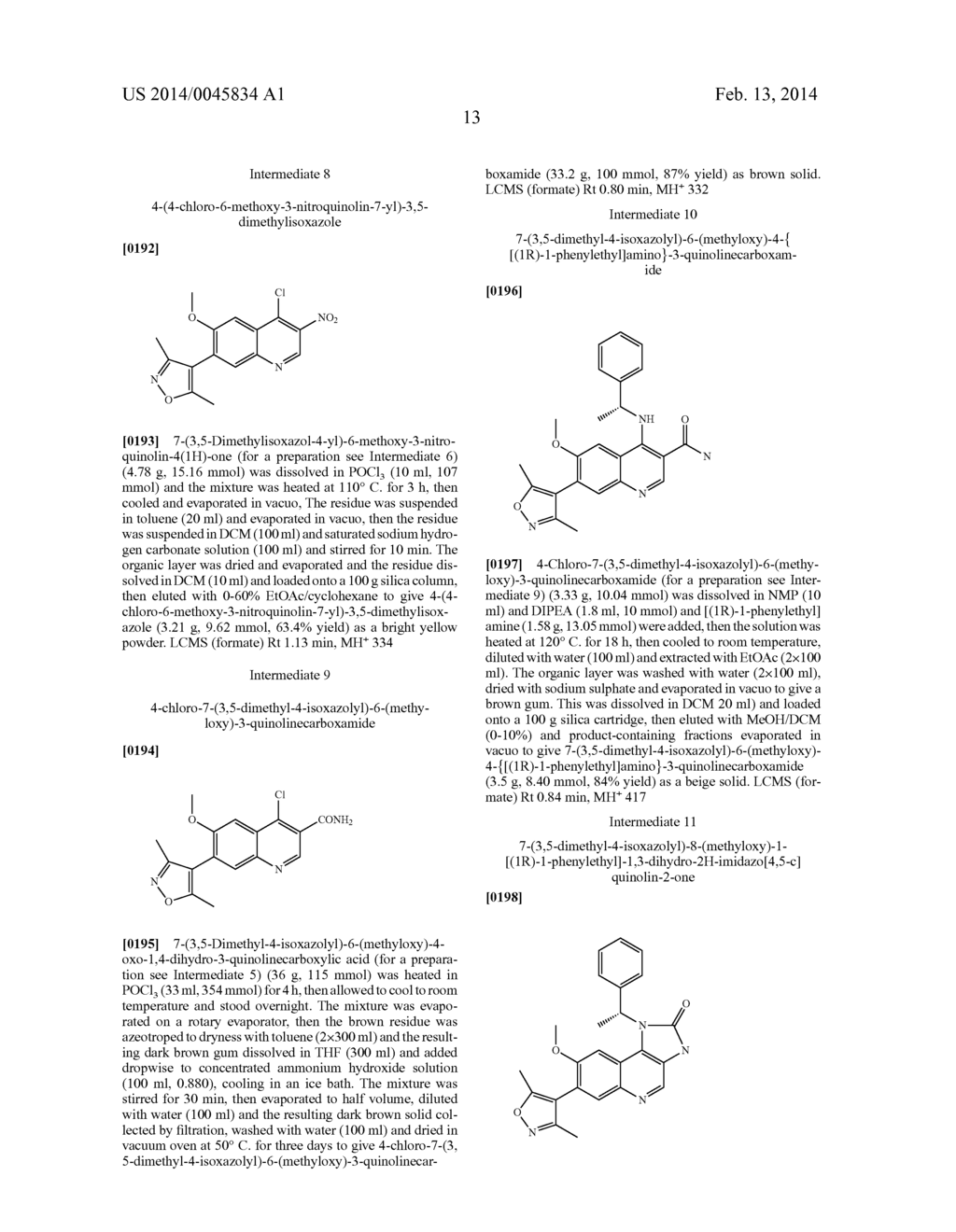 7-(3,5-Dimethyl-4-Isoxazolyl)-8-(Methyloxy)-1H-Imidazo[4,5-C]Quinoline     Derivatives - diagram, schematic, and image 14
