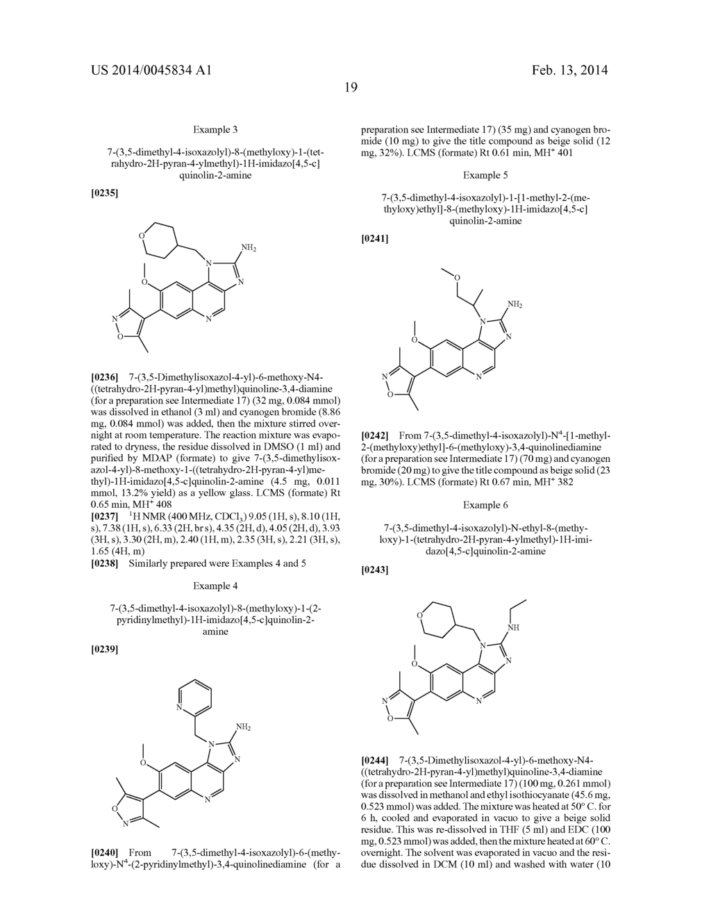 7-(3,5-Dimethyl-4-Isoxazolyl)-8-(Methyloxy)-1H-Imidazo[4,5-C]Quinoline     Derivatives - diagram, schematic, and image 20