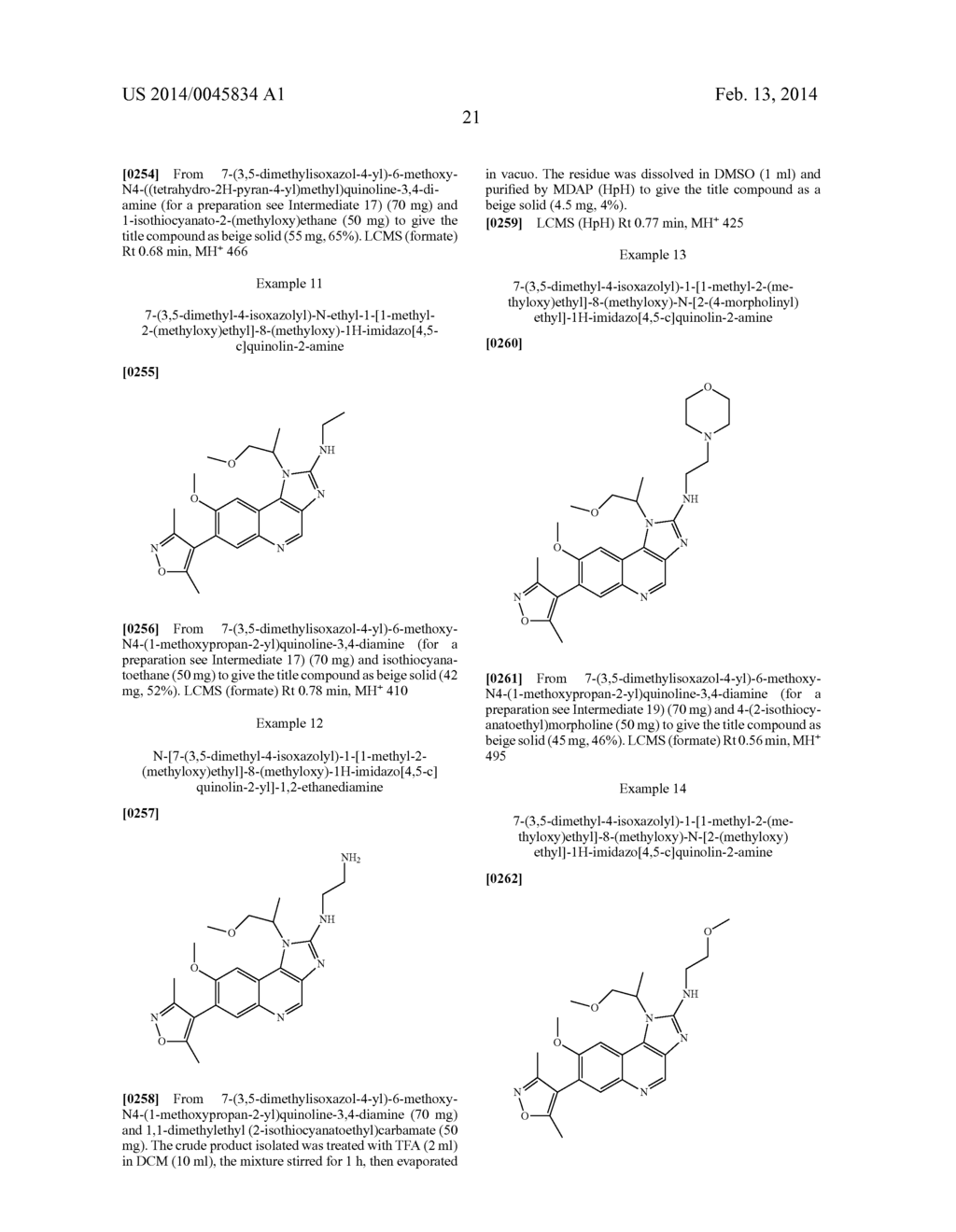 7-(3,5-Dimethyl-4-Isoxazolyl)-8-(Methyloxy)-1H-Imidazo[4,5-C]Quinoline     Derivatives - diagram, schematic, and image 22