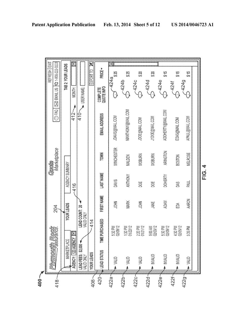 SYSTEMS AND METHODS OF PROVIDING A MARKETPLACE FOR DISTRIBUTING LEADS - diagram, schematic, and image 06