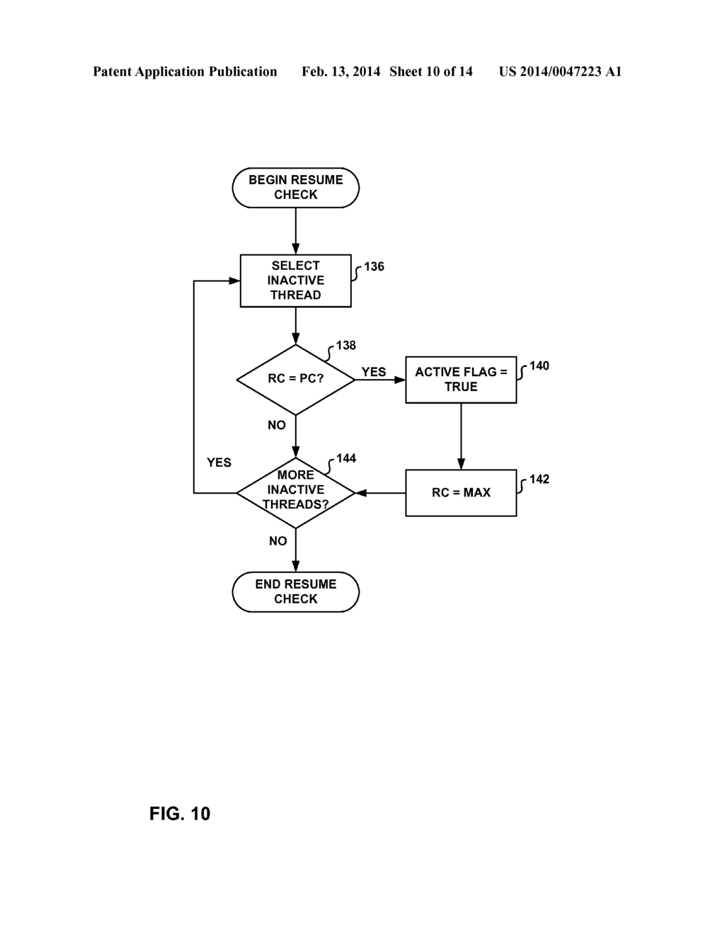 SELECTIVELY ACTIVATING A RESUME CHECK OPERATION IN A MULTI-THREADED     PROCESSING SYSTEM - diagram, schematic, and image 11