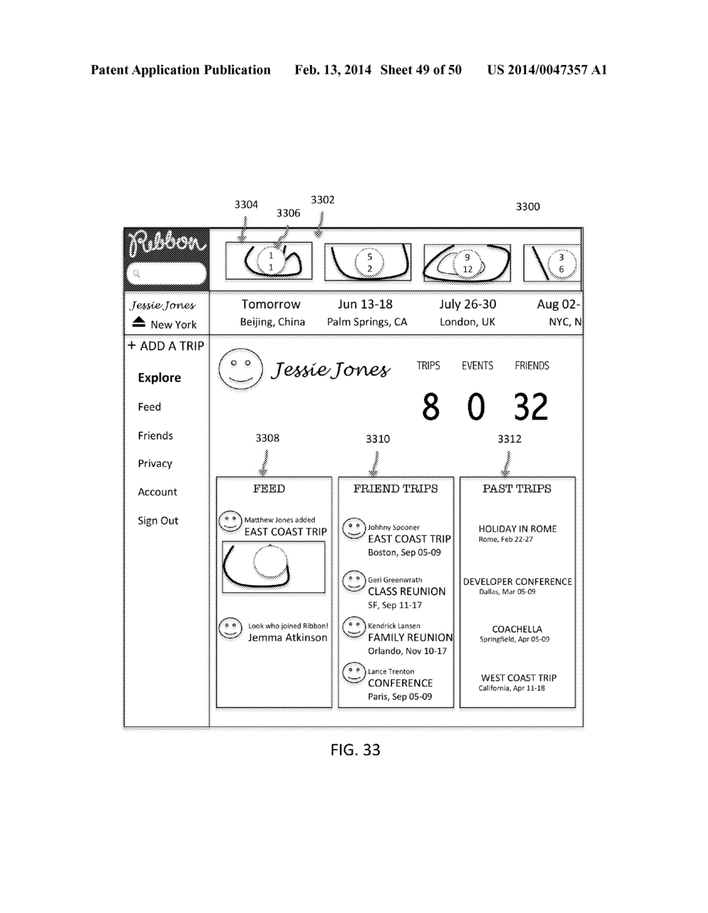 COMMUNICATING FUTURE LOCATIONS IN A SOCIAL NETWORK - diagram, schematic, and image 50