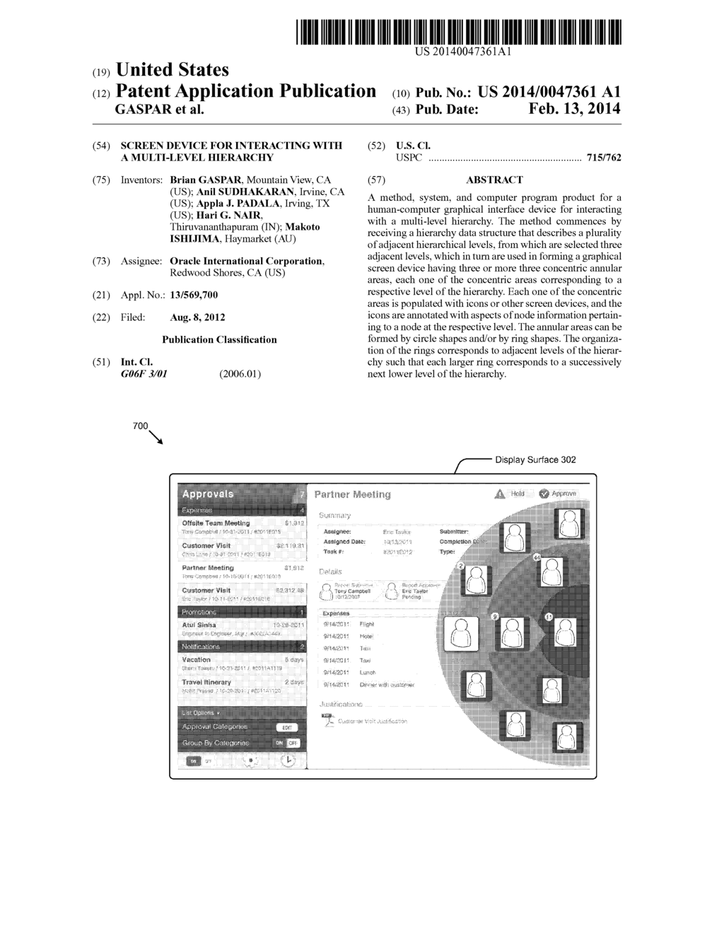 SCREEN DEVICE FOR INTERACTING WITH A MULTI-LEVEL HIERARCHY - diagram, schematic, and image 01