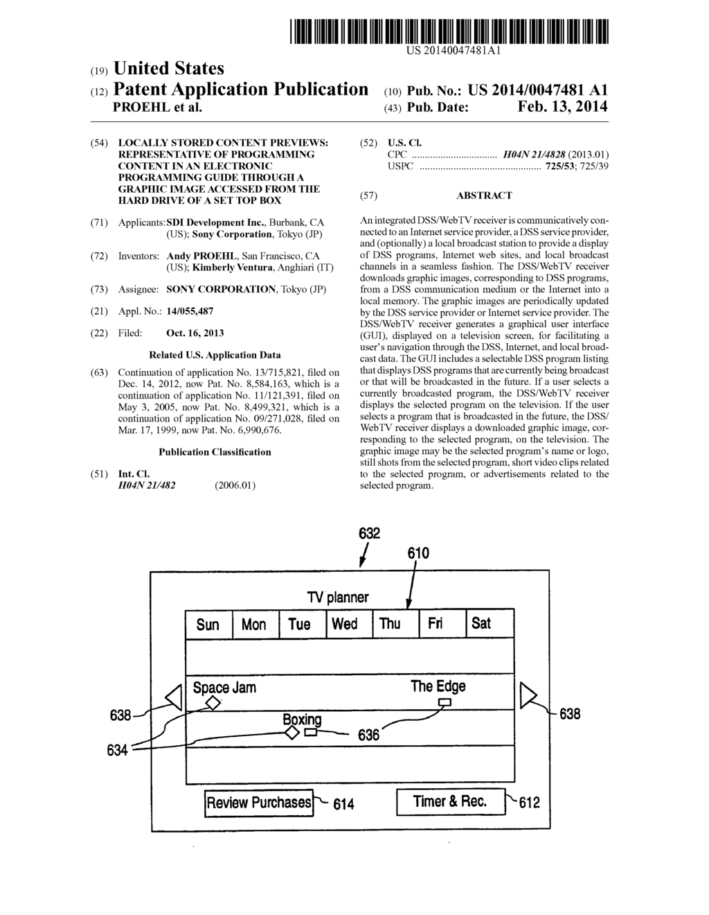 LOCALLY STORED CONTENT PREVIEWS: REPRESENTATIVE OF PROGRAMMING CONTENT IN     AN ELECTRONIC PROGRAMMING GUIDE THROUGH A GRAPHIC IMAGE ACCESSED FROM THE     HARD DRIVE OF A SET TOP BOX - diagram, schematic, and image 01