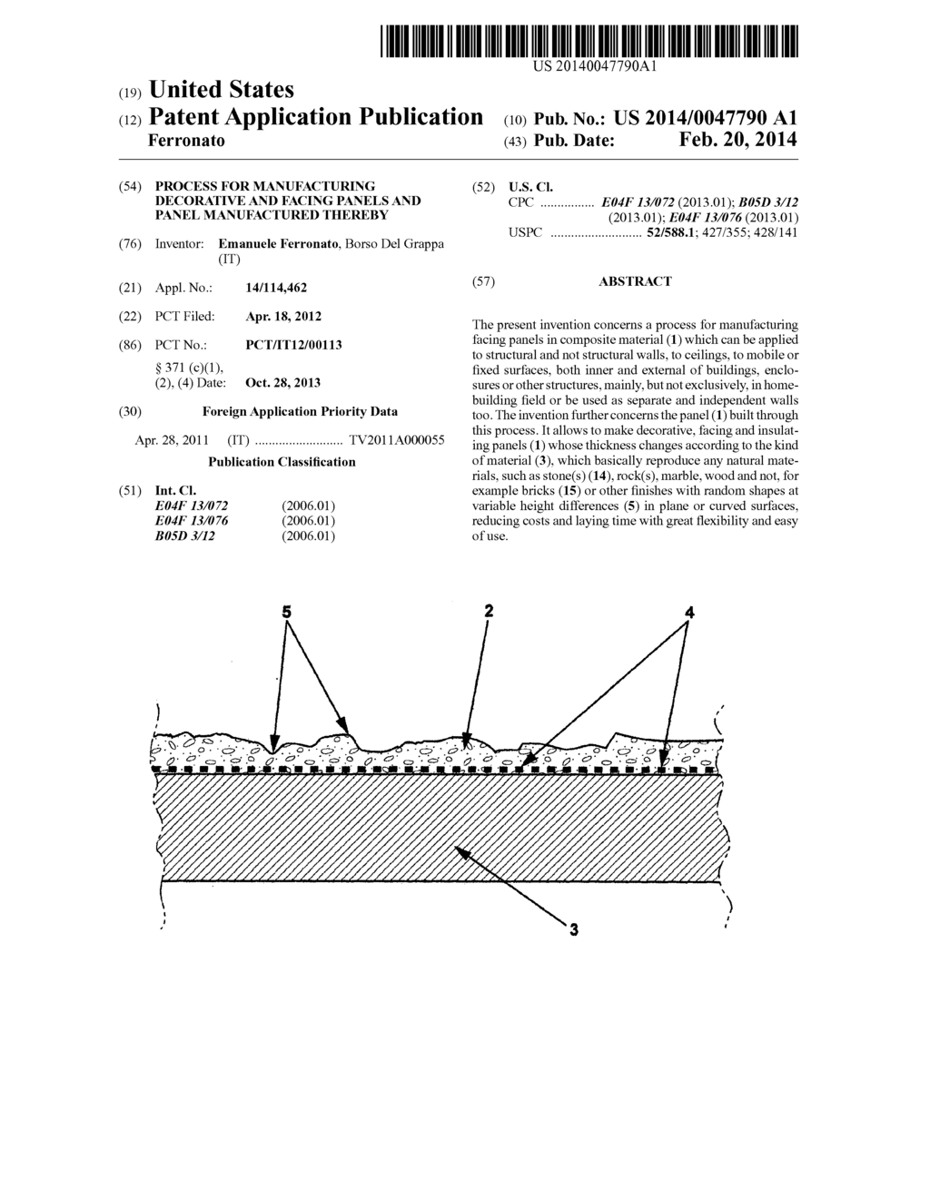 Process for manufacturing decorative and facing panels and panel     manufactured thereby - diagram, schematic, and image 01