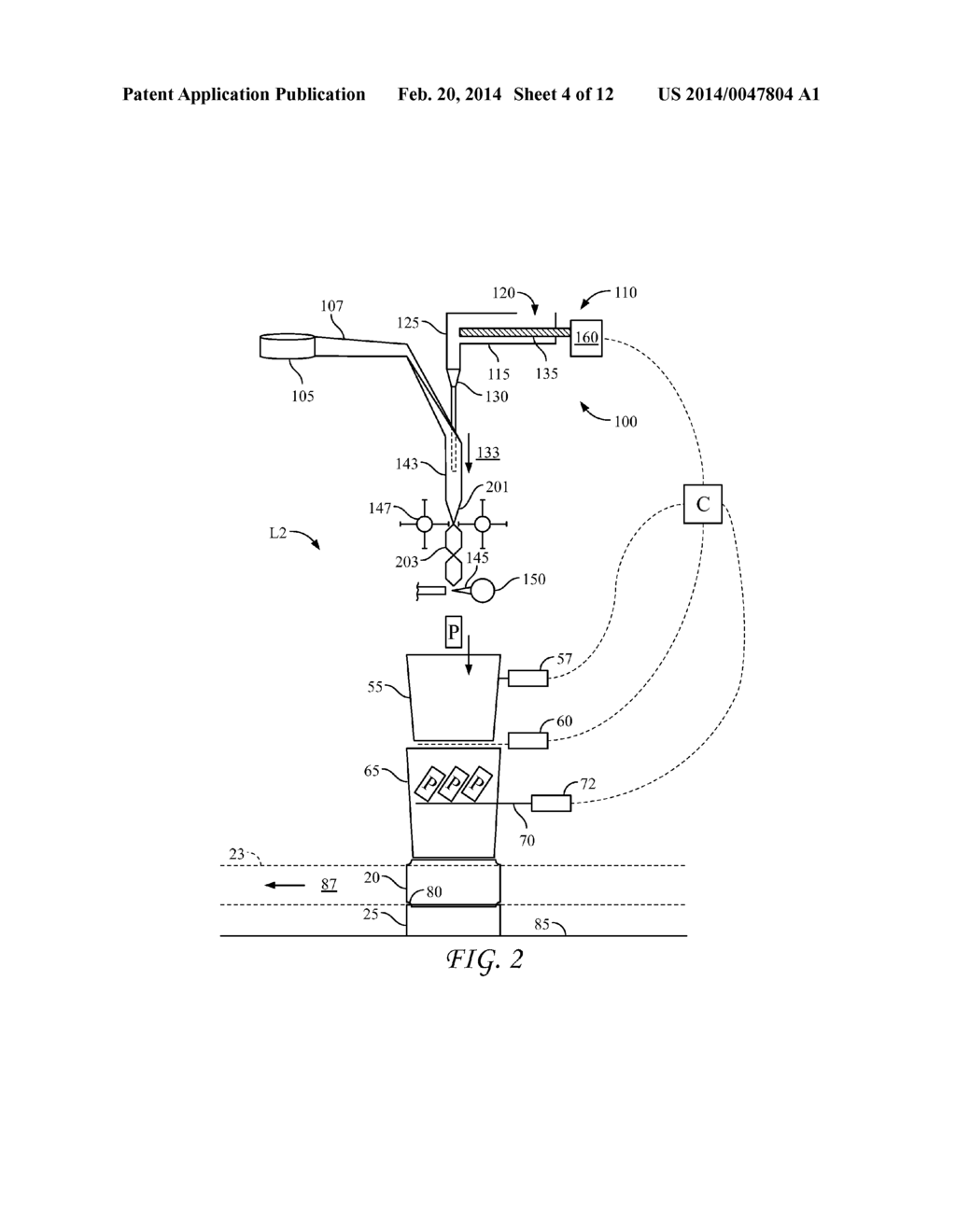 DIRECT TO CONTAINER SYSTEM WITH ON-LINE WEIGHT CONTROL AND ASSOCIATED     METHOD - diagram, schematic, and image 05