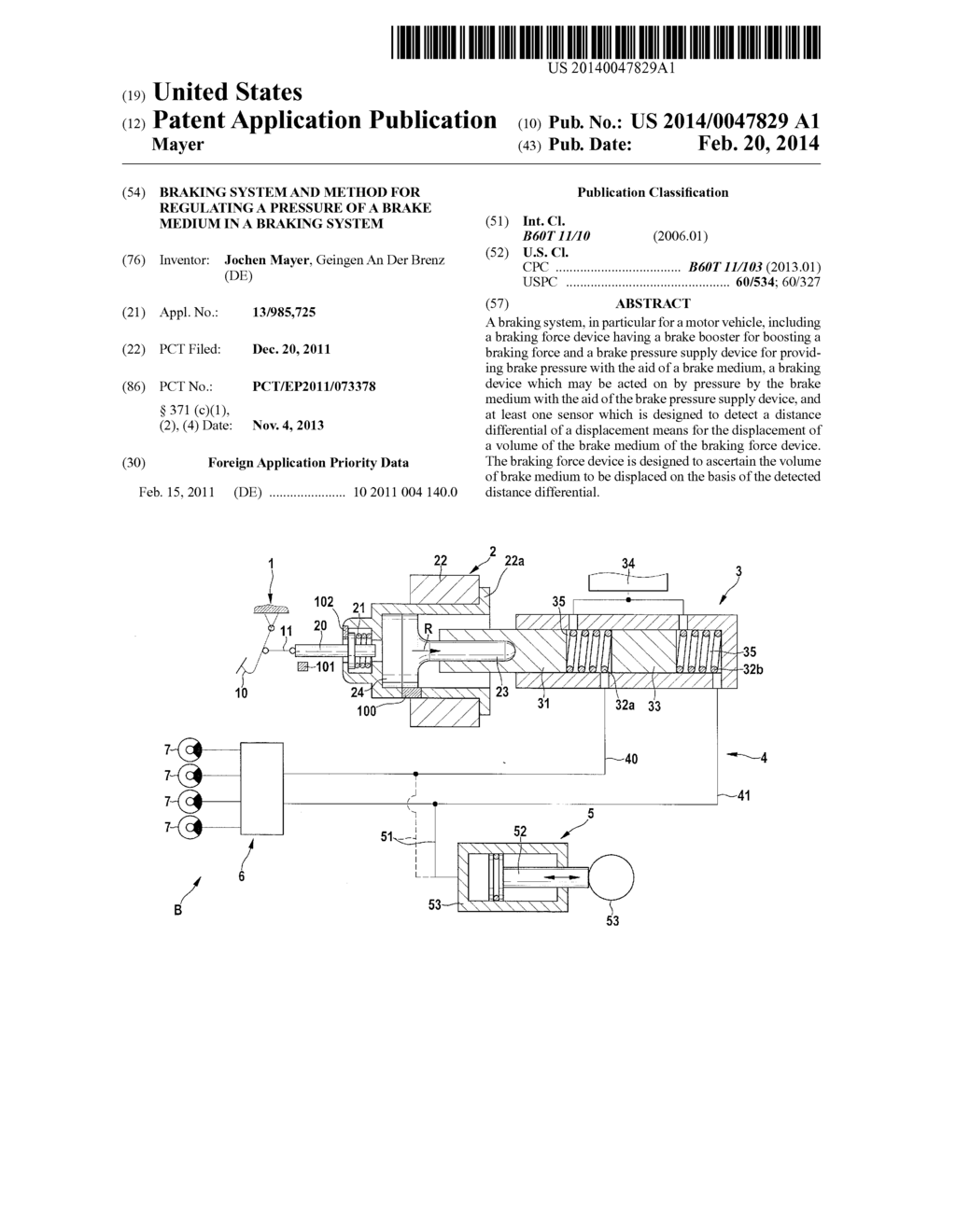 BRAKING SYSTEM AND METHOD FOR REGULATING A PRESSURE OF A BRAKE MEDIUM IN A     BRAKING SYSTEM - diagram, schematic, and image 01