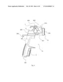 EASY-TO-CLEAN SPRAY GUN, ACCESSORIES THEREFOR, AND MOUNTING AND     DISMOUNTING METHODS diagram and image