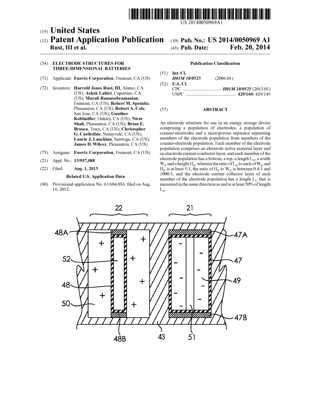 ELECTRODE STRUCTURES FOR THREE-DIMENSIONAL BATTERIES - diagram, schematic, and image 01