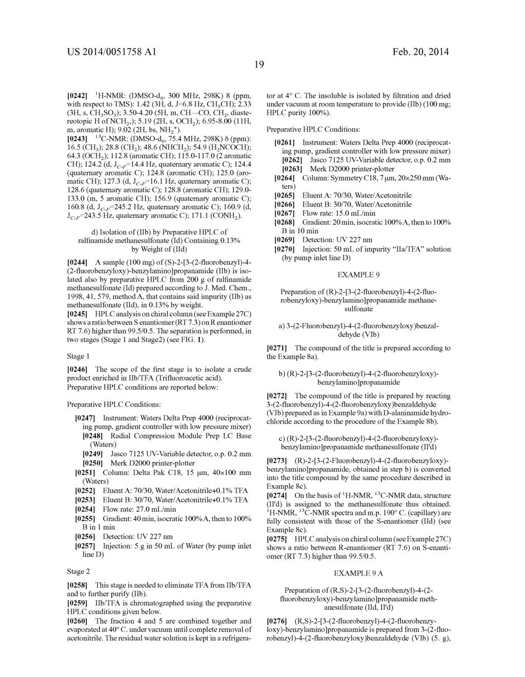 HIGH PURITY 2-[4-(3- OR 2-FLUOROBENZYLOXY)BENZYLAMINO] PROPANAMIDES AND     METHODS OF USE THEREOF - diagram, schematic, and image 22