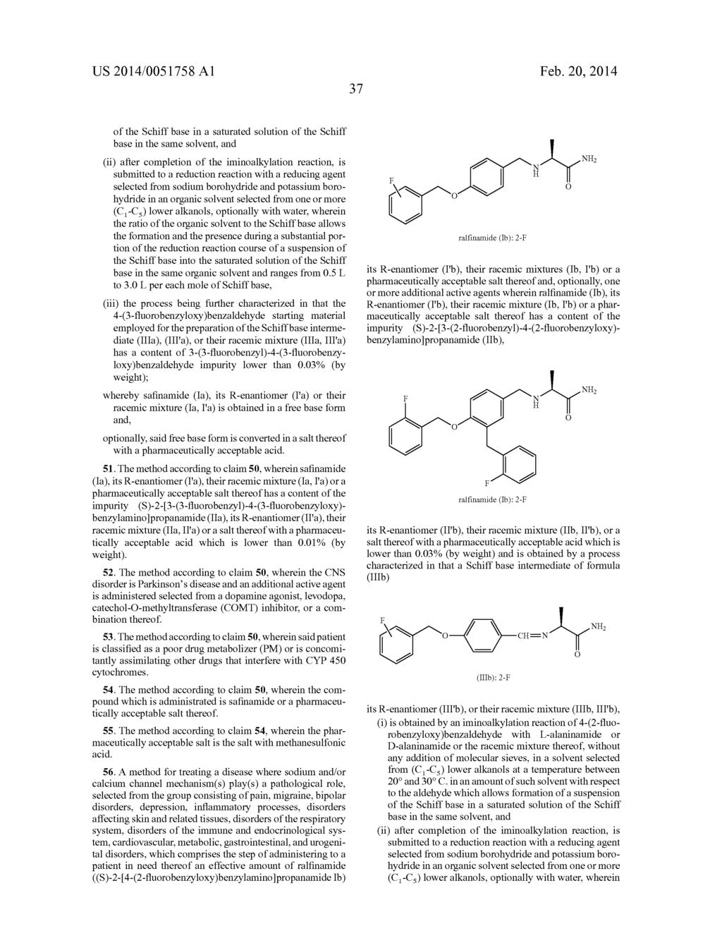 HIGH PURITY 2-[4-(3- OR 2-FLUOROBENZYLOXY)BENZYLAMINO] PROPANAMIDES AND     METHODS OF USE THEREOF - diagram, schematic, and image 40