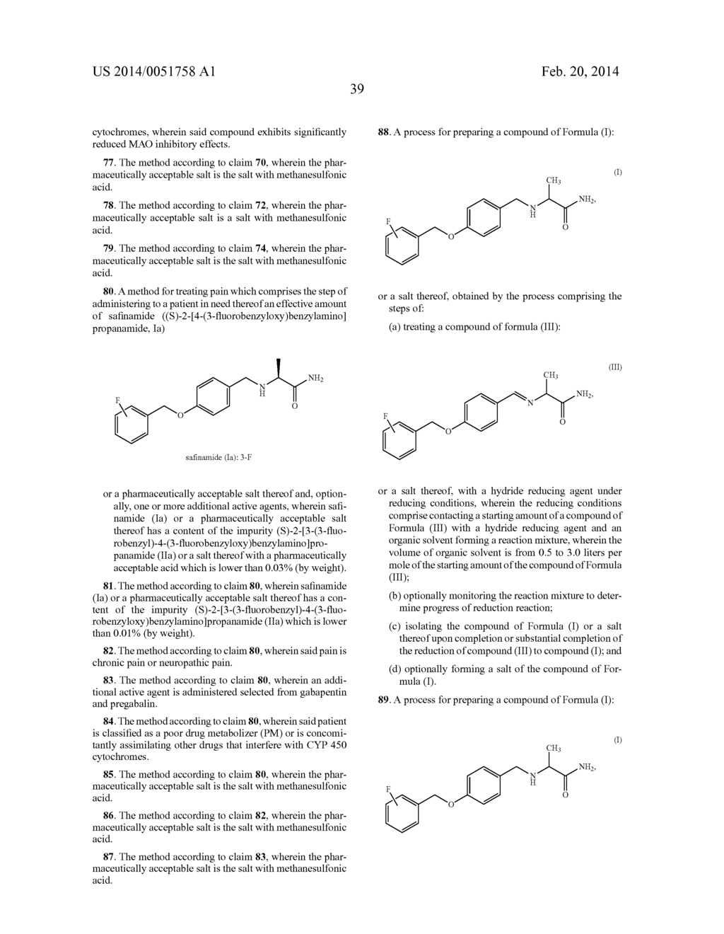 HIGH PURITY 2-[4-(3- OR 2-FLUOROBENZYLOXY)BENZYLAMINO] PROPANAMIDES AND     METHODS OF USE THEREOF - diagram, schematic, and image 42