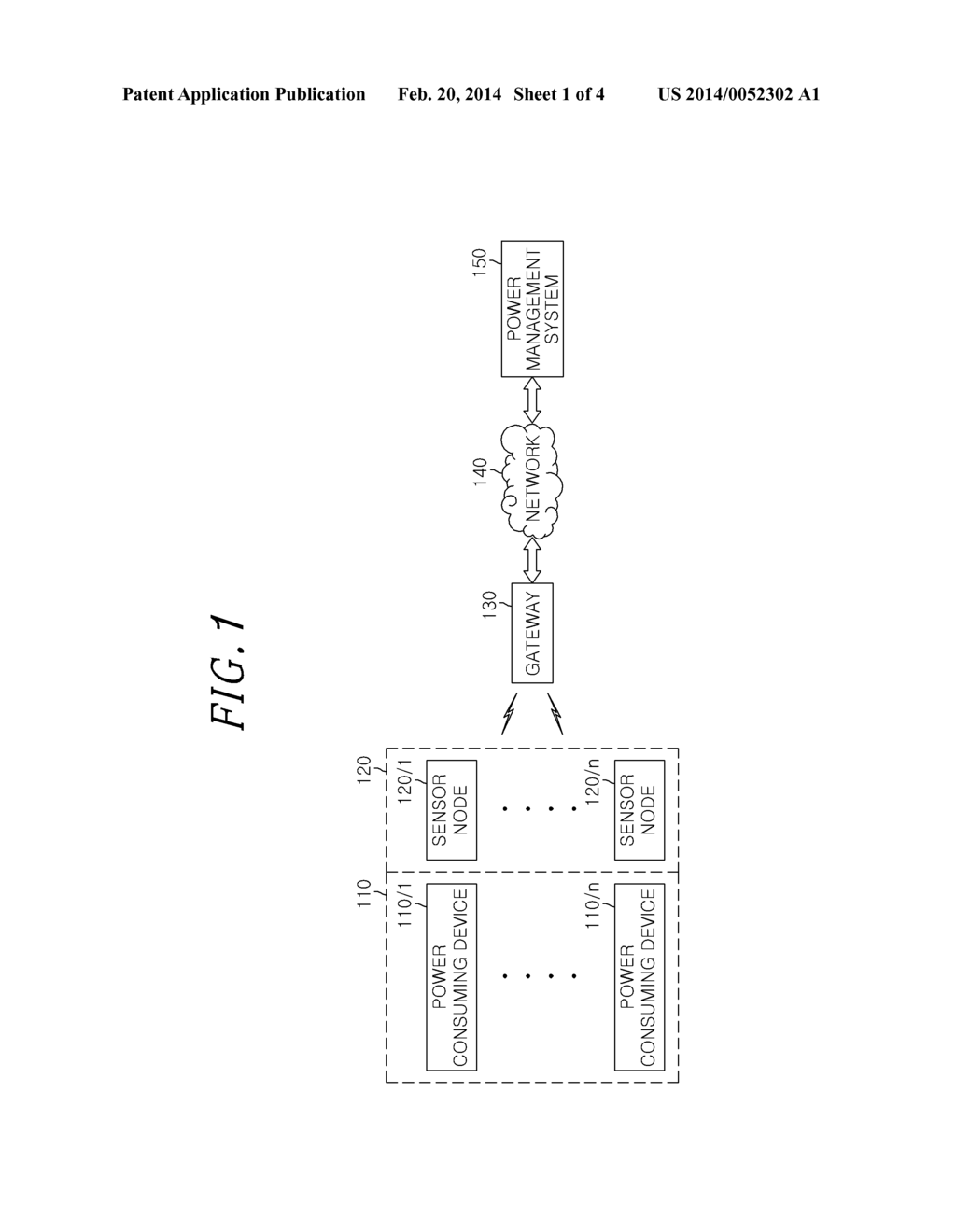 METHOD AND SENSOR NODE FOR MANAGING POWER CONSUMPTION AND POWER     CONSUMPTION INFORMATION COLLECTION APPARATUS USING THE SAME - diagram, schematic, and image 02
