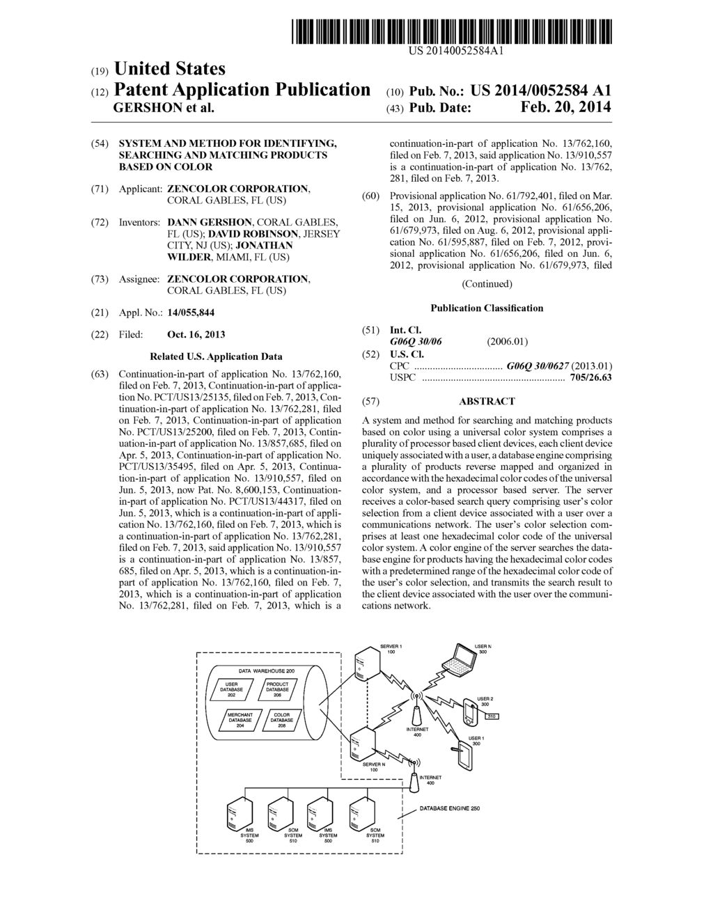 SYSTEM AND METHOD FOR IDENTIFYING, SEARCHING AND MATCHING PRODUCTS BASED     ON COLOR - diagram, schematic, and image 01